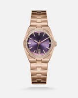 ساعة نسائية بسير ستيل بلون روز قولد