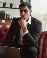 ساعة رجالية ستيل باللون الفضي