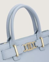 شنطة برق النسائية جلد بلون أزرق