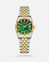 ساعة الماس نسائية ستيل بلون ذهبي وفضي