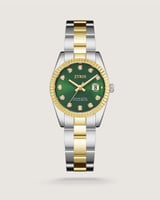 ساعة اعتزاز النسائية ستيل بلون ذهبي وفضي