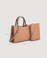 شنطة نسائية بتصميم كلاسيك بلون بني