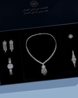 طقم اكسسوار نسائي مرصع بفصوص الزركون