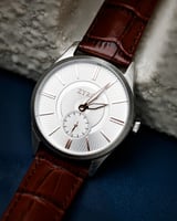 ساعة لحظة الرجالية جلد بلون بني