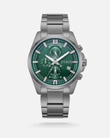 ساعة رجالية بسير من الستيل بلون رمادي