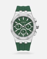 ‎ ساعة رجالية بسير من الربل باللون الأخضر