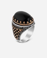 خاتم رجالي من الفضة بلون أسود
