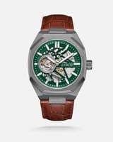 ساعة حُصن الرجالية اتوماتيك جلد بلون بني