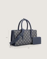 شنطة ورد النسائية جلد بلون أزرق