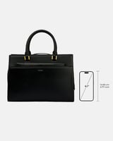 شنطة نسائية بحجم متوسط من الجلد بلون أسود