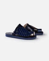 حذاء رجالي شرقي من الجلد الطبيعي بلون كحلي