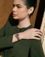 ساعة نسائية بسير ستيل بلون روز قولد