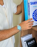 ساعة رجالية بسير ستيل بلون فضي