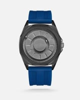 ساعة رجالية بسير من الربل بلون أزرق