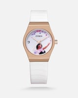 ساعة أطفال من الربل بلون أبيض