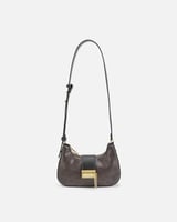 شنطة مِسك النسائية جلد بلون أسود وبني