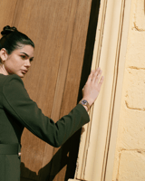 ساعة نسائية بسير ستيل بلون روز قولد