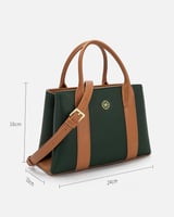 شنطة نسائية بلون أخضر وبني