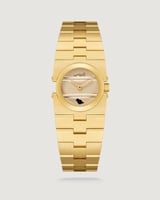 ساعة دُرة النسائية بسير ستيل بلون ذهبي