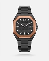 ساعة رُكن الرجالية بتصميم عصري بلون أسود
