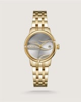 ساعة مَوج النسائية من الستيل بلون ذهبي