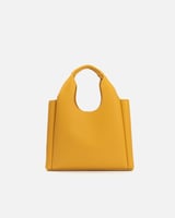 شنطة أنيقة من الجلد بلون أصفر