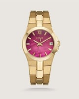 ساعة وتين النسائية بلون ذهبي