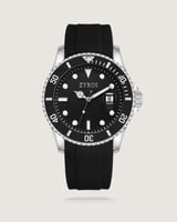 ساعة رجالية من الربل بلون أسود.