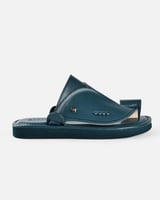 حذاء رجالي شرقي من الجلد الفاخر باللون التركواز