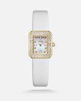 ‎ ساعة وِبل النسائية بمينا مربع من الجلد باللون ال...