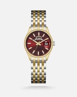 ساعة نسائية بسير ستيل بلون فضي وذهبي