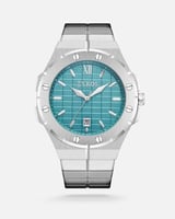 ساعة رجالية من الستيل بلون فضي