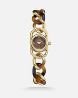 ساعة سُندس النسائية بسير من الستيل والعاج