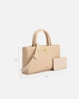 شنطة نسائية واسعة باللون البيج