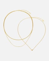 طقم سلسالين نسائي بلون ذهبي