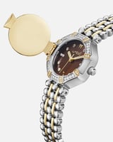 ساعة نسائية بسير ستيل بلون ذهبي وفضي