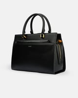 شنطة نسائية بحجم متوسط من الجلد بلون أسود