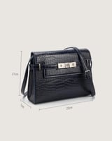 شنطة نسائية جلد أنيق بلون أزرق