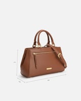 شنطة نسائية بلون بني بمقاس واسع