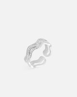 خاتم نسائي مميز بلون فضي