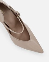 حذاء نسائي أنيق بكعب مرتفع باللون البيج