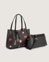 شنطة نسائية بتصميم كلاسيك بلون أسود