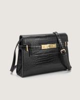 شنطة نسائية جلد أنيق بلون أسود