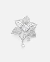 بروش نسائي بتصميم مميز بلون فضي