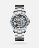 ساعة إختلاف الرجالية اتوماتيك بلون فضي