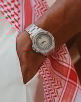 ساعة رجالية بسير ستيل بلون فضي