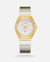 ساعة نسائية بسير ستيل بلون ذهبي وفضي