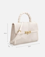 شنطة نسائية بتصميم عصري بلون بيج