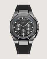 ساعة حِين الرجالية بسير ربل باللون الأسود