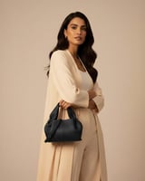 شنطة أمجاد النسائية جلد باللون الأسود